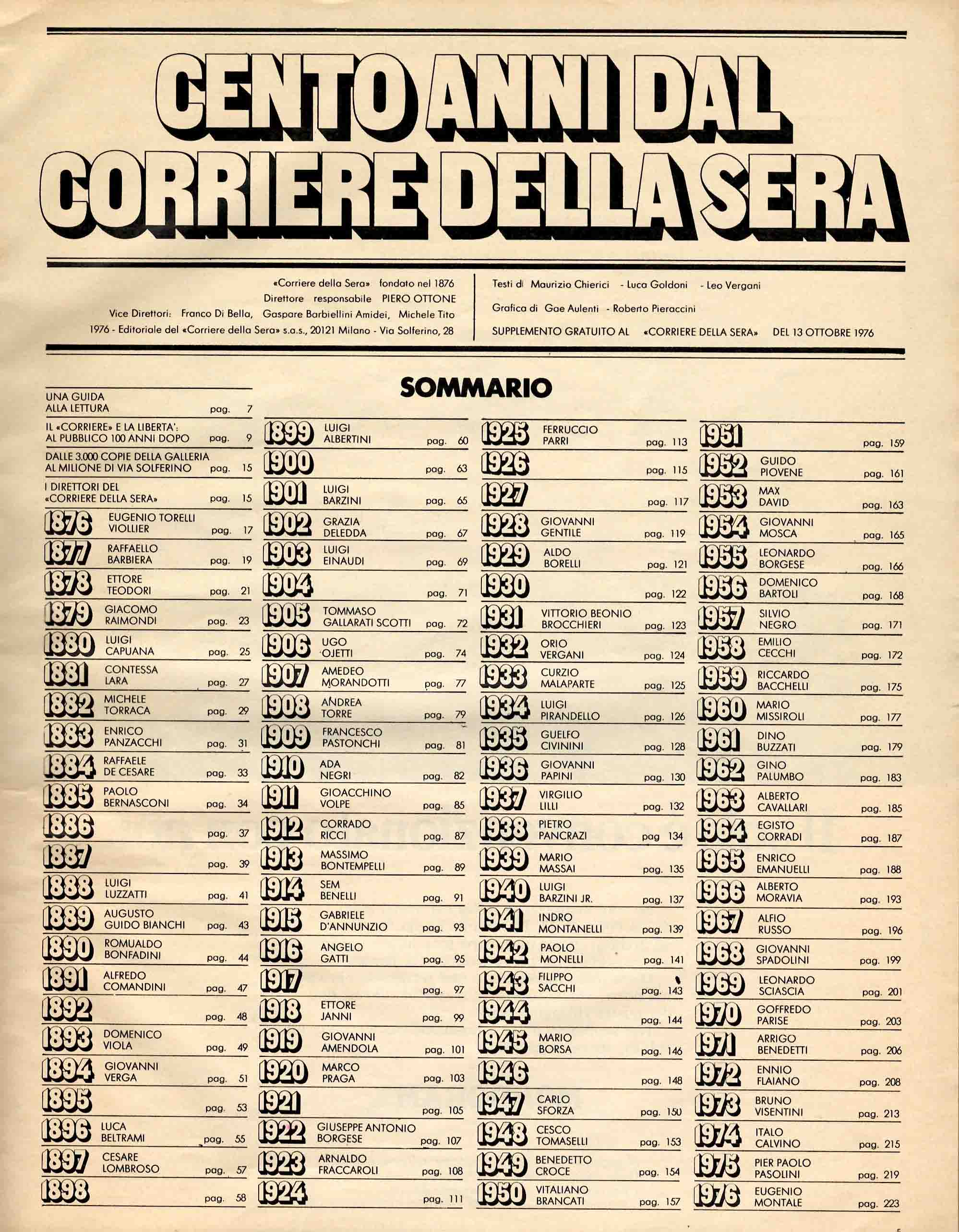 Cento anni dal Corriere della Sera